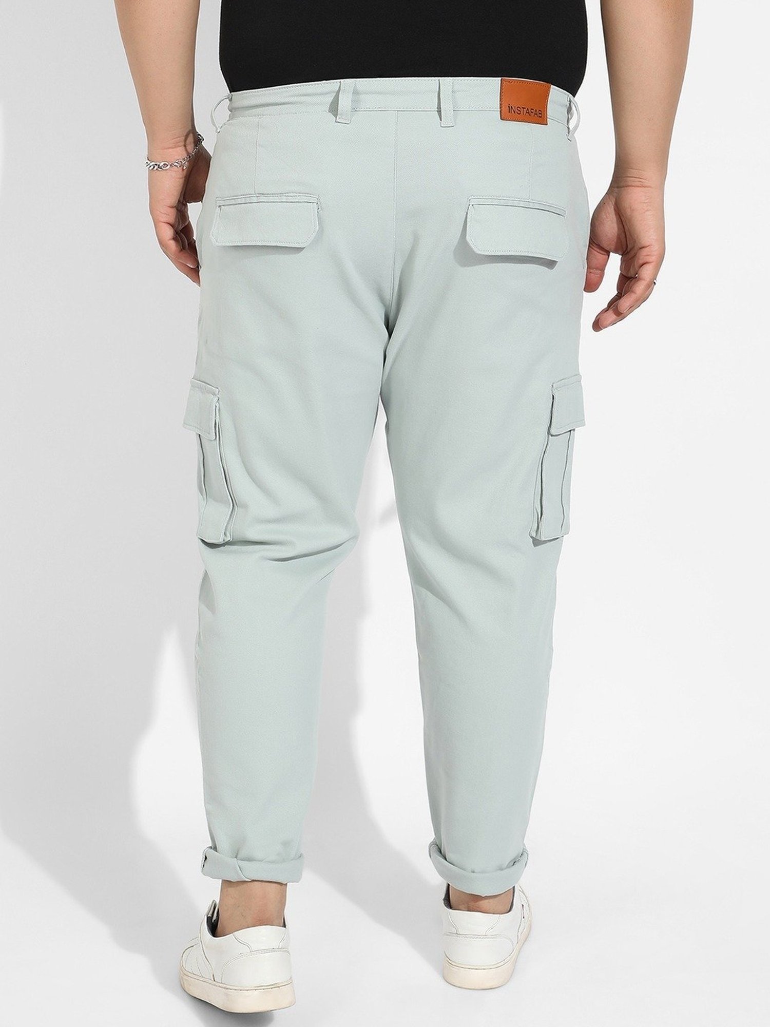 Instafab Plus Green Regular fit Plus Size Cargos