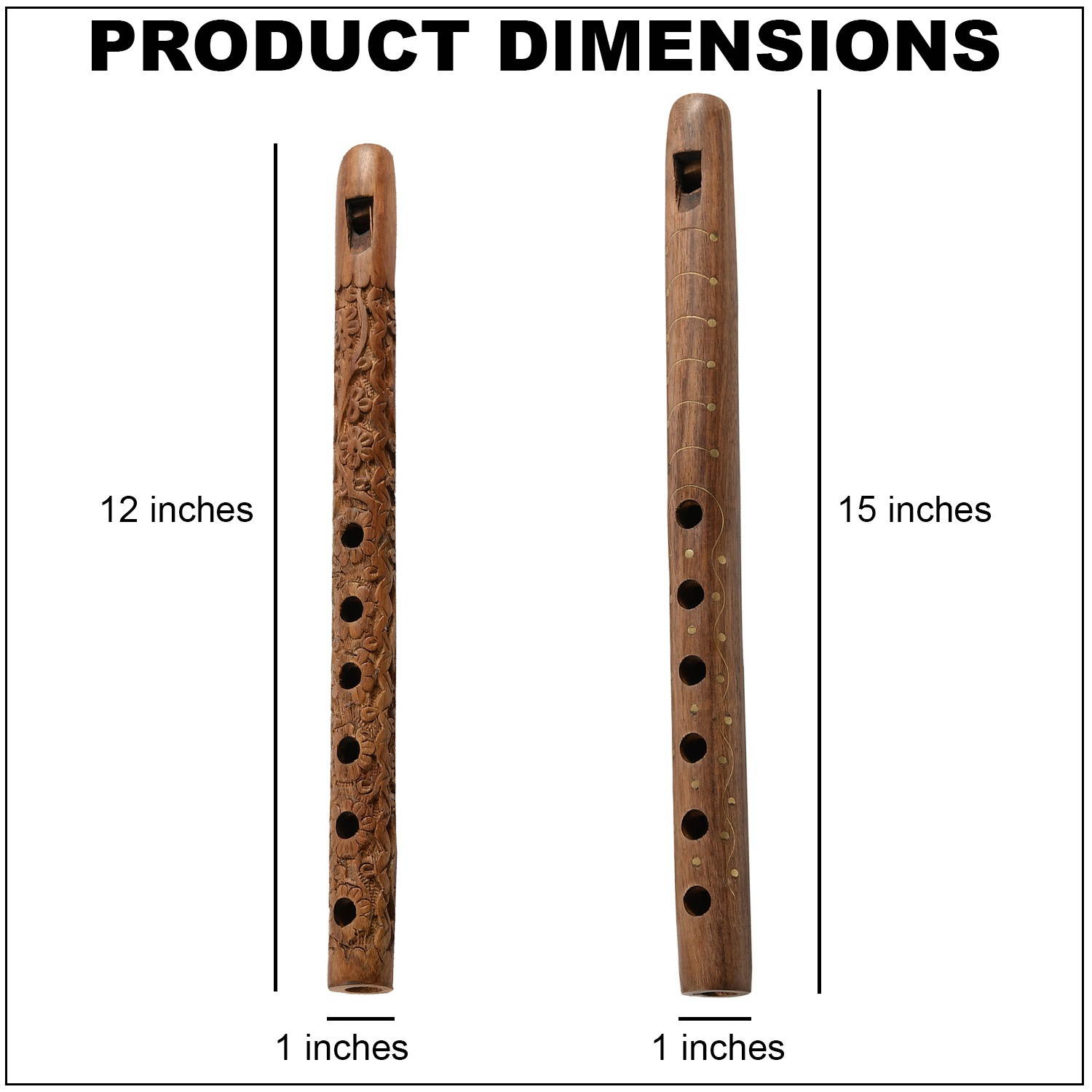 Shop LC Beautiful Musical Instrument Gifts Set of 2 Handcrafted Wooden Flutes Traditional