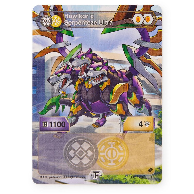 Bakugan Ultra Howlkor Serpenteze 3" Collectible Action Figure and Trading Card