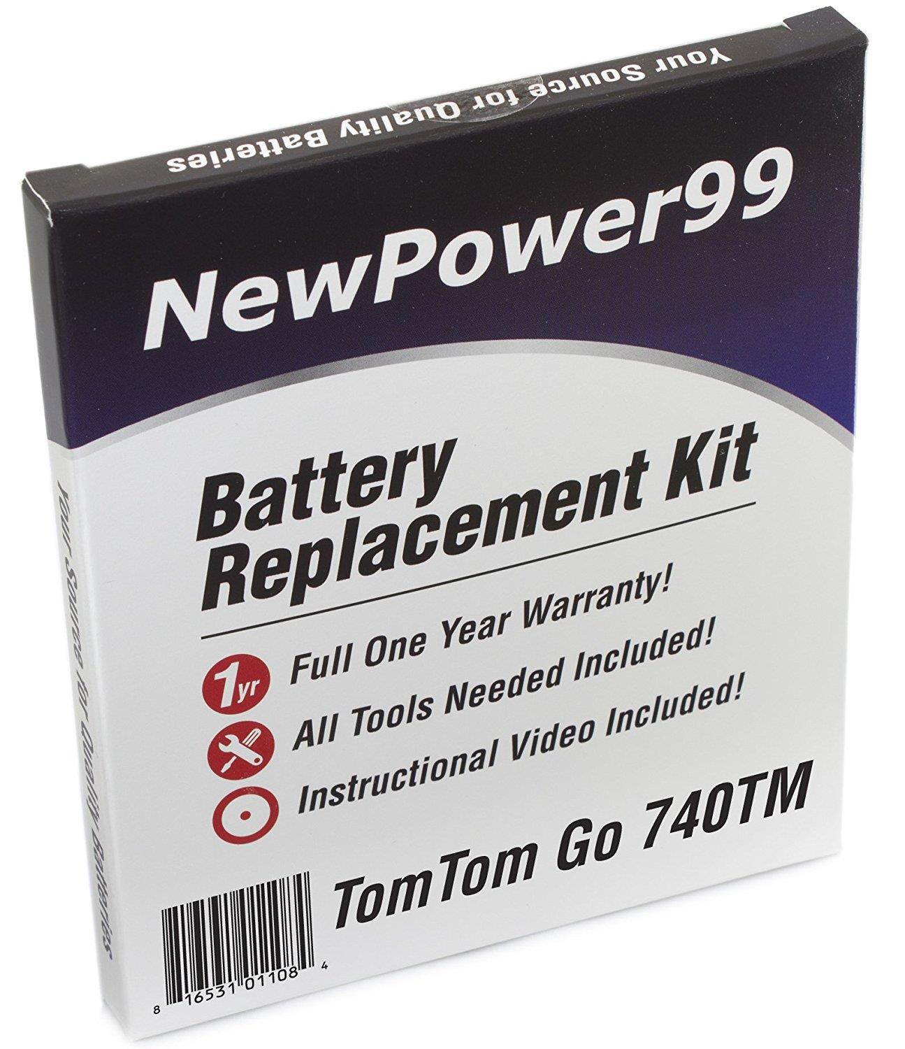 TomTom Go 740TM Battery Replacement Kit with Installation Video, Tools, and Extended Life Battery.
