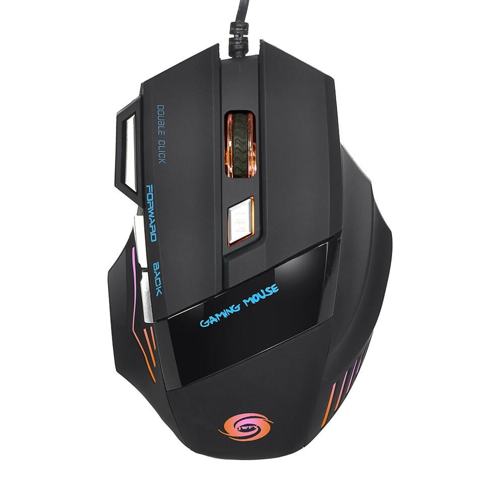 3200 DPI 7 Button 7D LED Optical Wired Gaming Mouse Mice for Laptop PC Professional Gamer Adjustable Black Gaming Mouse