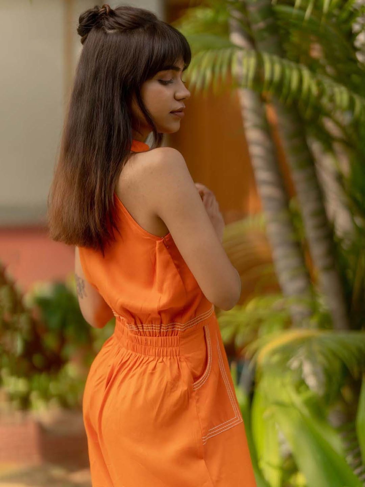 Anousshka Rust Halter Neck Jumpsuit