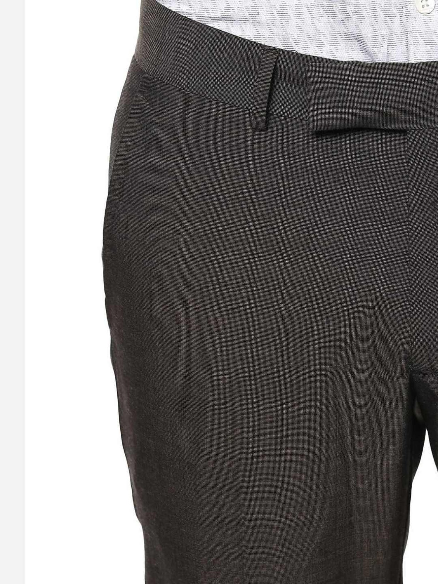 Simon Carter London Grey Slim Fit Flat Front Trousers