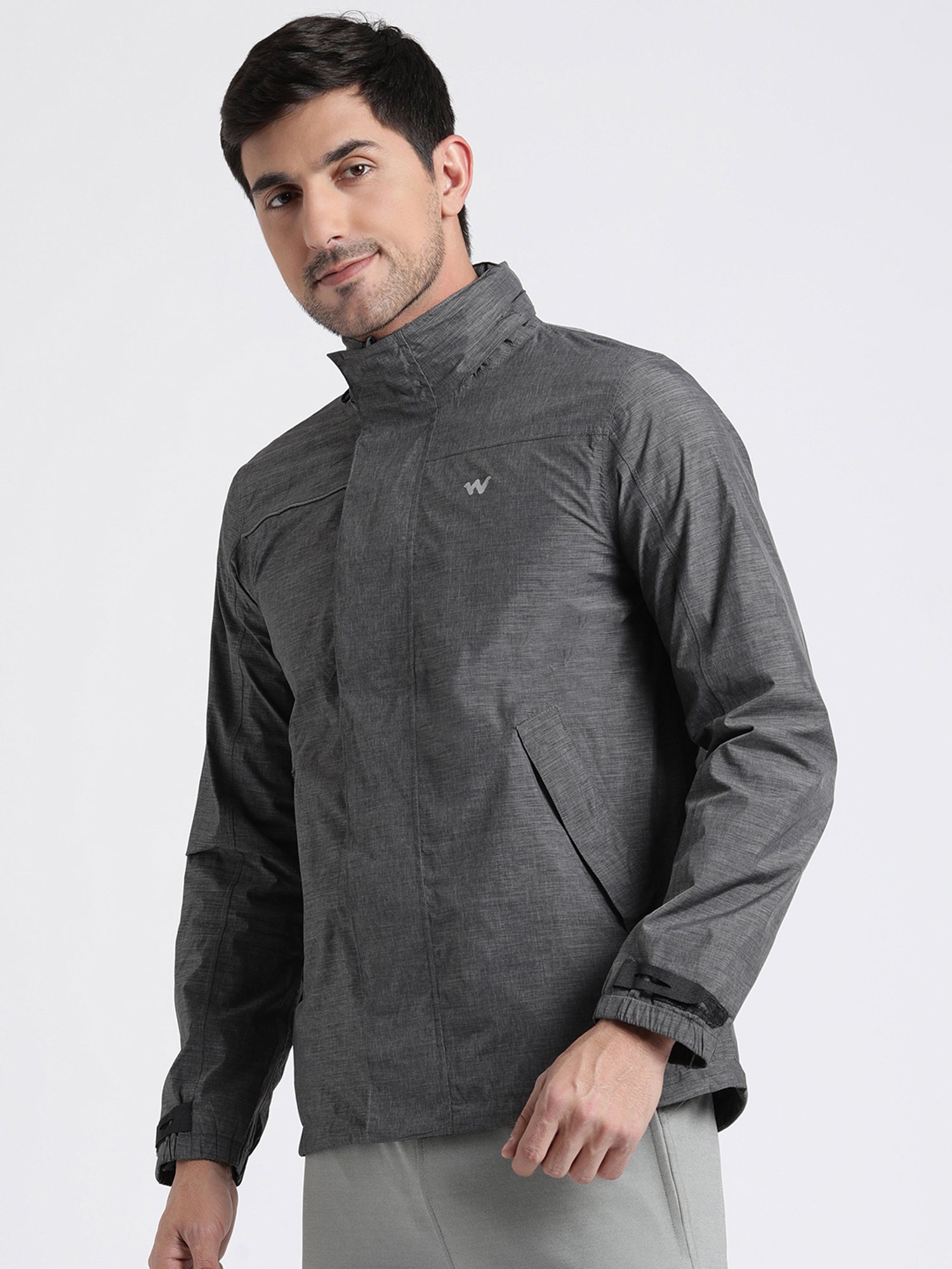 Wildcraft Grey Hooded Rain Jacket