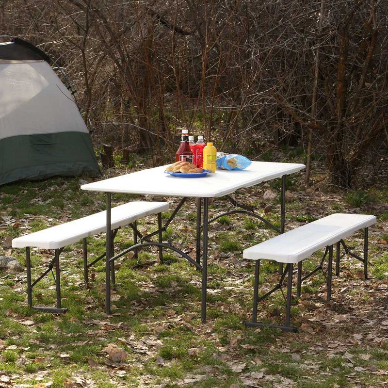 Folding Bench White Granite - Lifetime