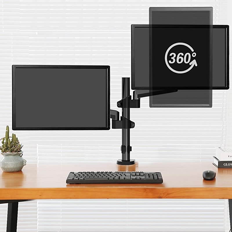Monitor Mount Stand Gas Spring Arm Height Adjustable Monitor Desk Mount VESA Bracket for 17 to 32 Inch Computer Screen Holds up to 176lbs with Clamp Grommet Mounting Base VESA 75 100