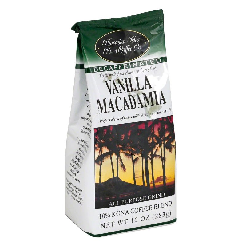 Hawaiian Isles Vanilla Macadamia Ground Medium Roast Coffee - Decaf - 10oz