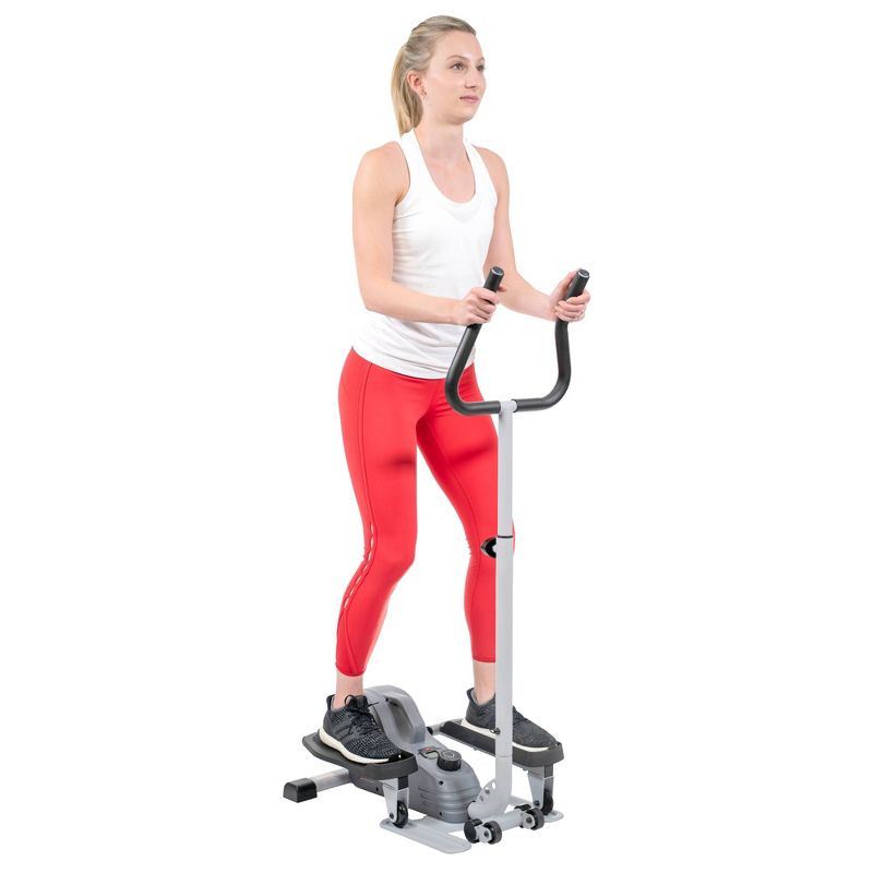 Sunny Health & Fitness Magnetic Standing Elliptical Machine with Handlebars