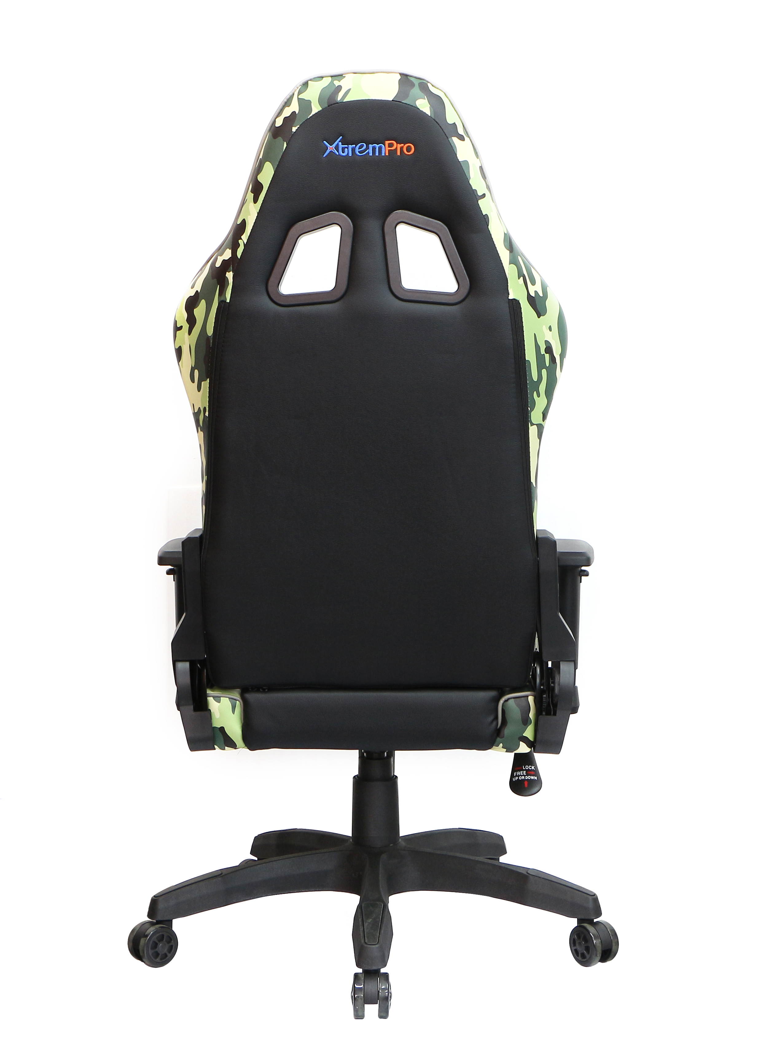 Gaming Chair Camouflage Camo Print Neck and Lumbar Support Adjust 4D Armrest Tilt Lock System Class 4 Gas Lift 360&deg; Casters