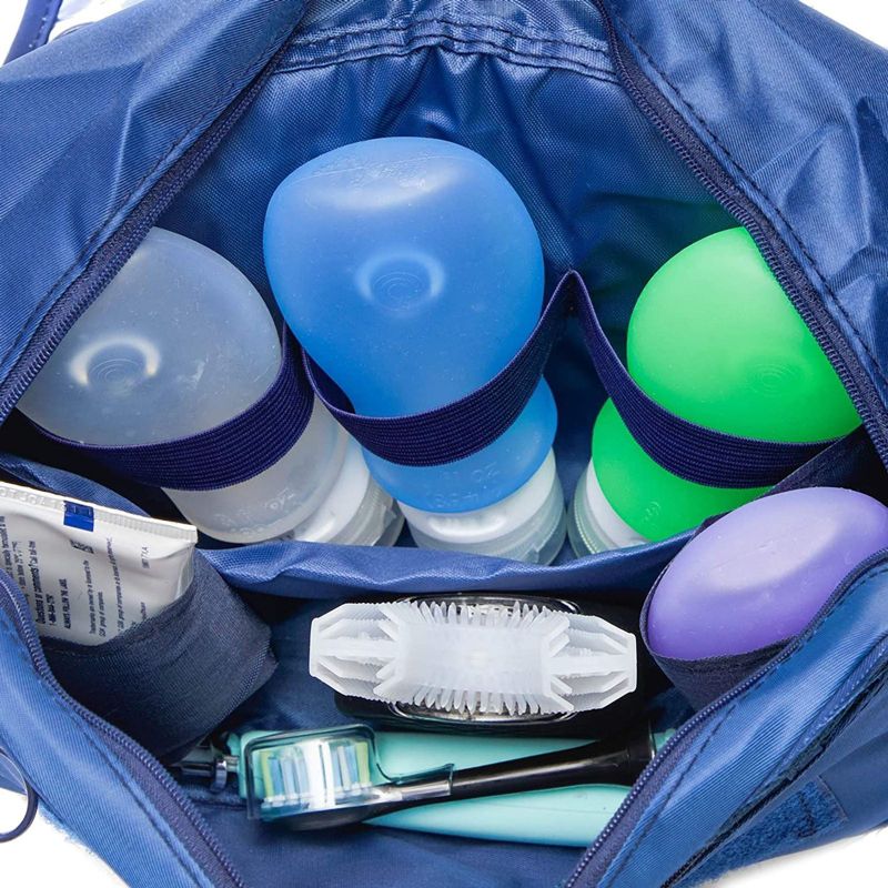 Hanging Travel Toiletry Bag for Men Women, Portable Storage Organizer with Hook for Cosmetic Makeup, Bathroom Shower Shampoo, Blue