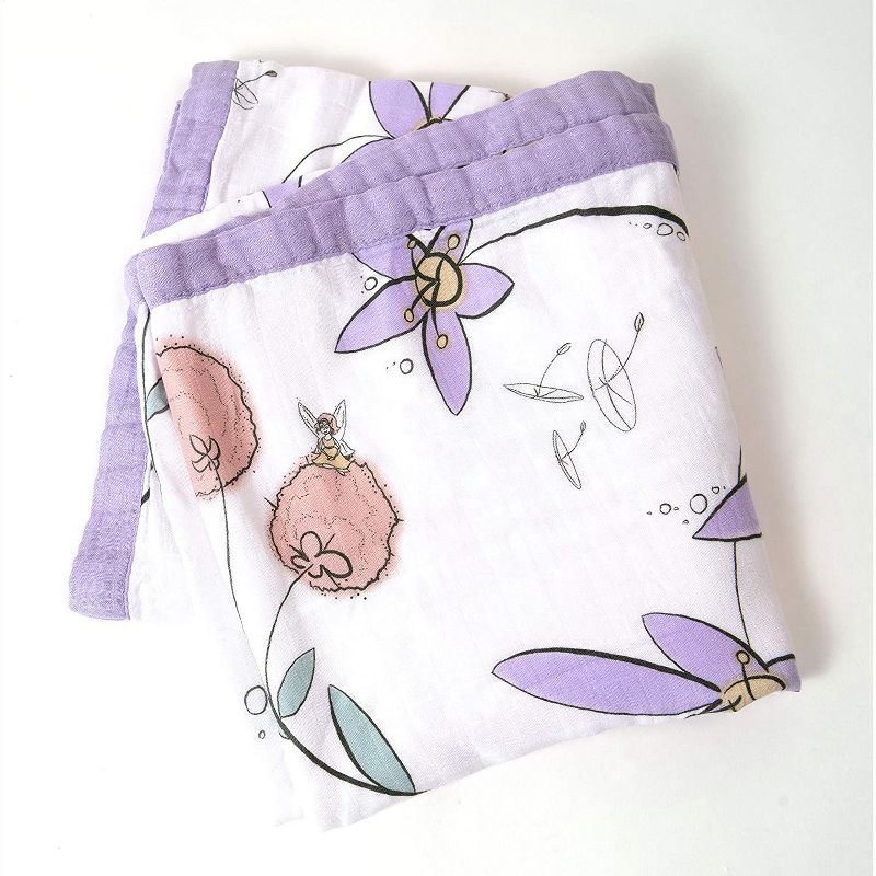 JumpOff Jo - Swaddle Baby Blanket - 47" x 47" - Bamboo and Cotton - Fairy Blossom Floral
