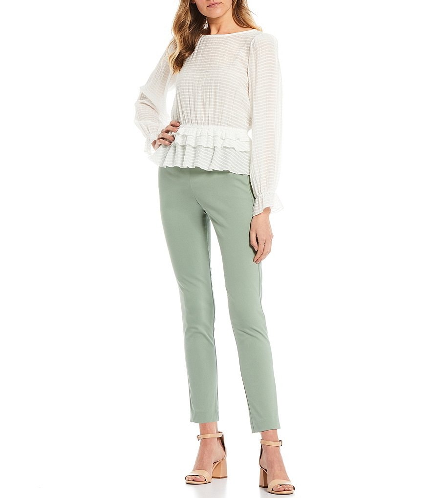 Takara High-Waisted Flat-Front Pull-On Skinny Pants