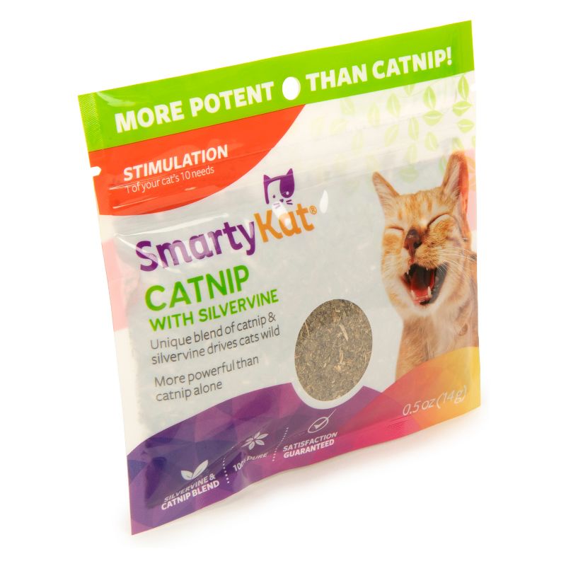 SmartyKat Silvervine & Catnip Blend Resealable Pouch Cat Treats -  0.5oz
