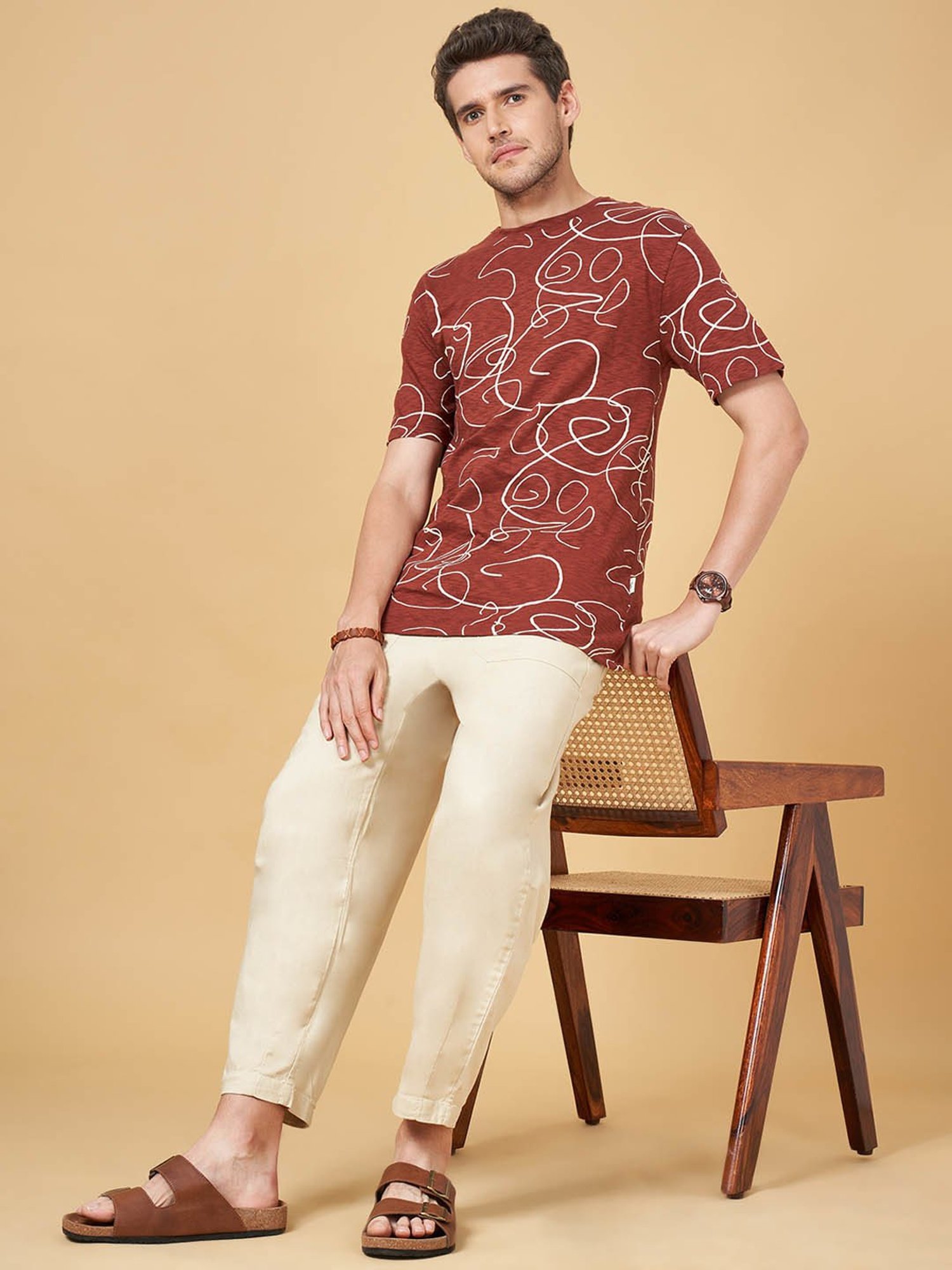 7 Alt by Pantaloons Off White Relaxed Fit Trousers