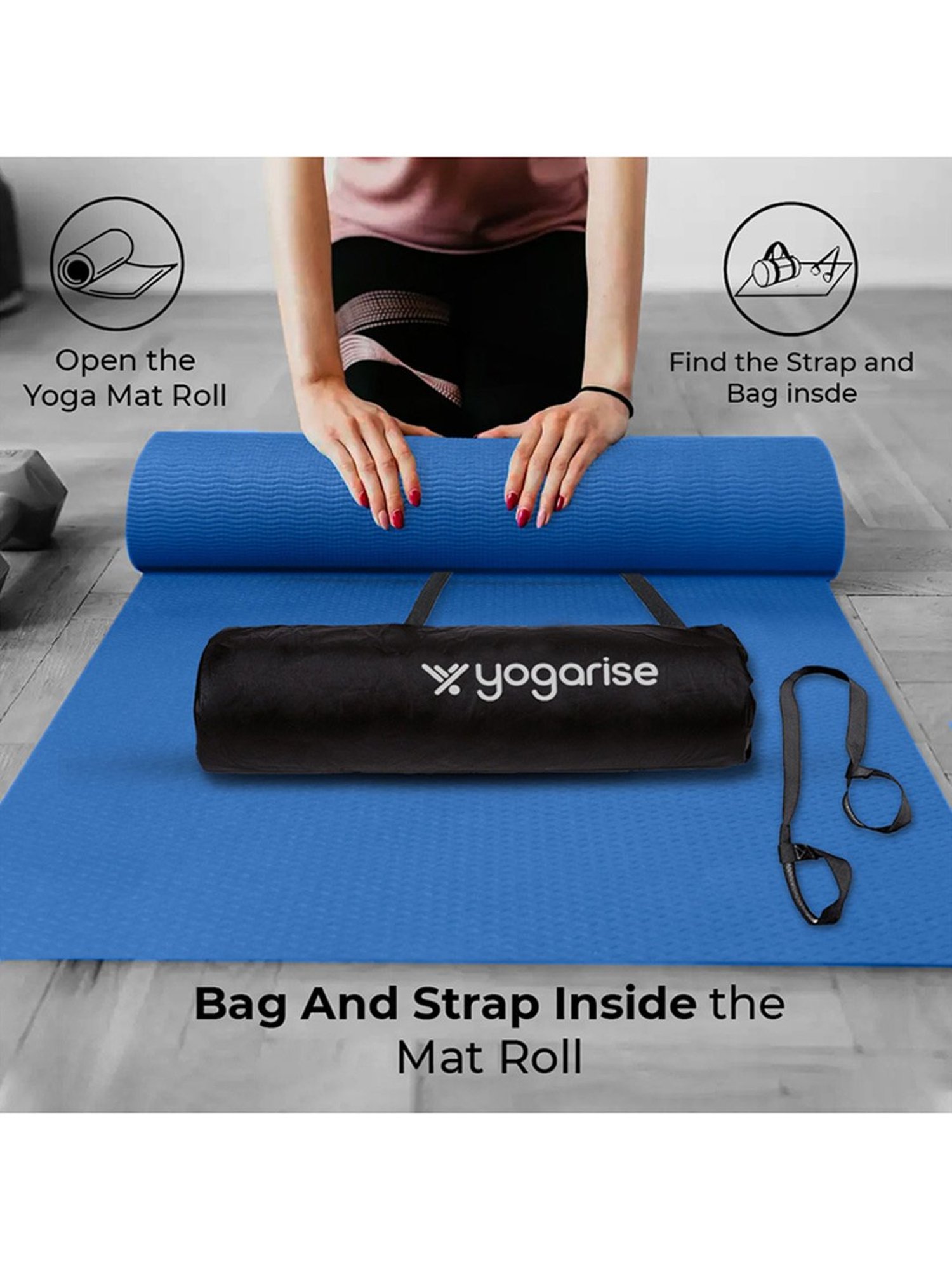 Yogarise Anti-Skid Yoga Mat Combo (Blue) Size - 6mm