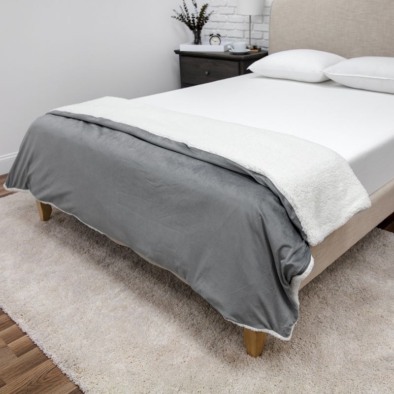 SensorPEDIC 15lb. Serenity Weighted Blanket with Removable Cover with Sherpa and Plush Fabrics