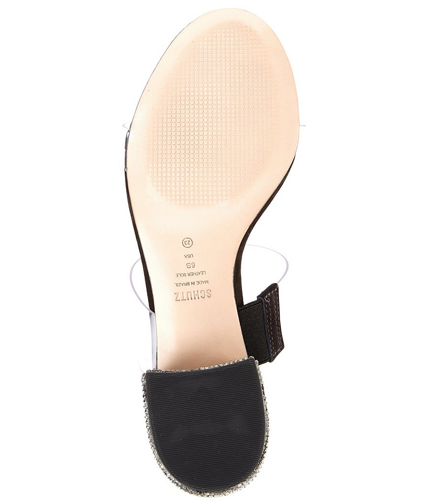 Schutz Victorie Crystal Studded Heel Clear Dress Slides