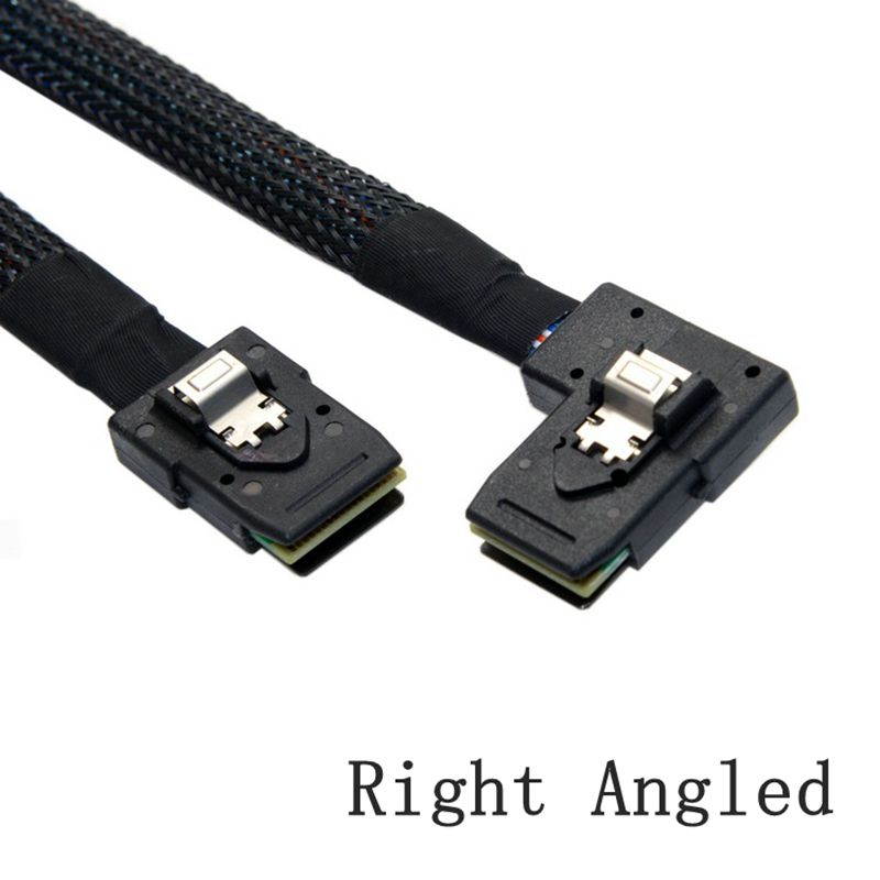 Plugadget 90 degree Right Left angle L type SATA cable Mini SAS Cable Mini SAS 36P to 36 Pin SFF-8087 to SFF8087 HD Data Cable 0.8M