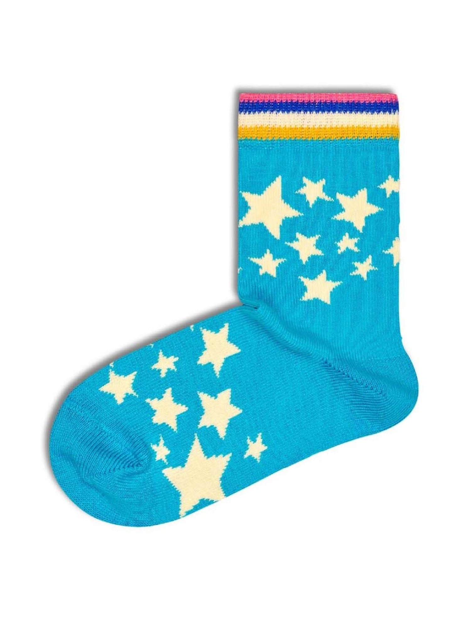 Happy Socks Kids Star Blue Cotton Printed Socks (7-9Y)
