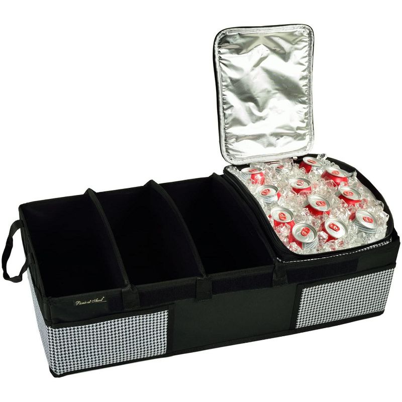 Picnic at Ascot - Ultimate Heavy Duty Trunk Organizer w/Cooler - No Slide Rigid Base - 70 LB Capacity - 30" wide x 14.75" deep X 9" high - Houndstooth