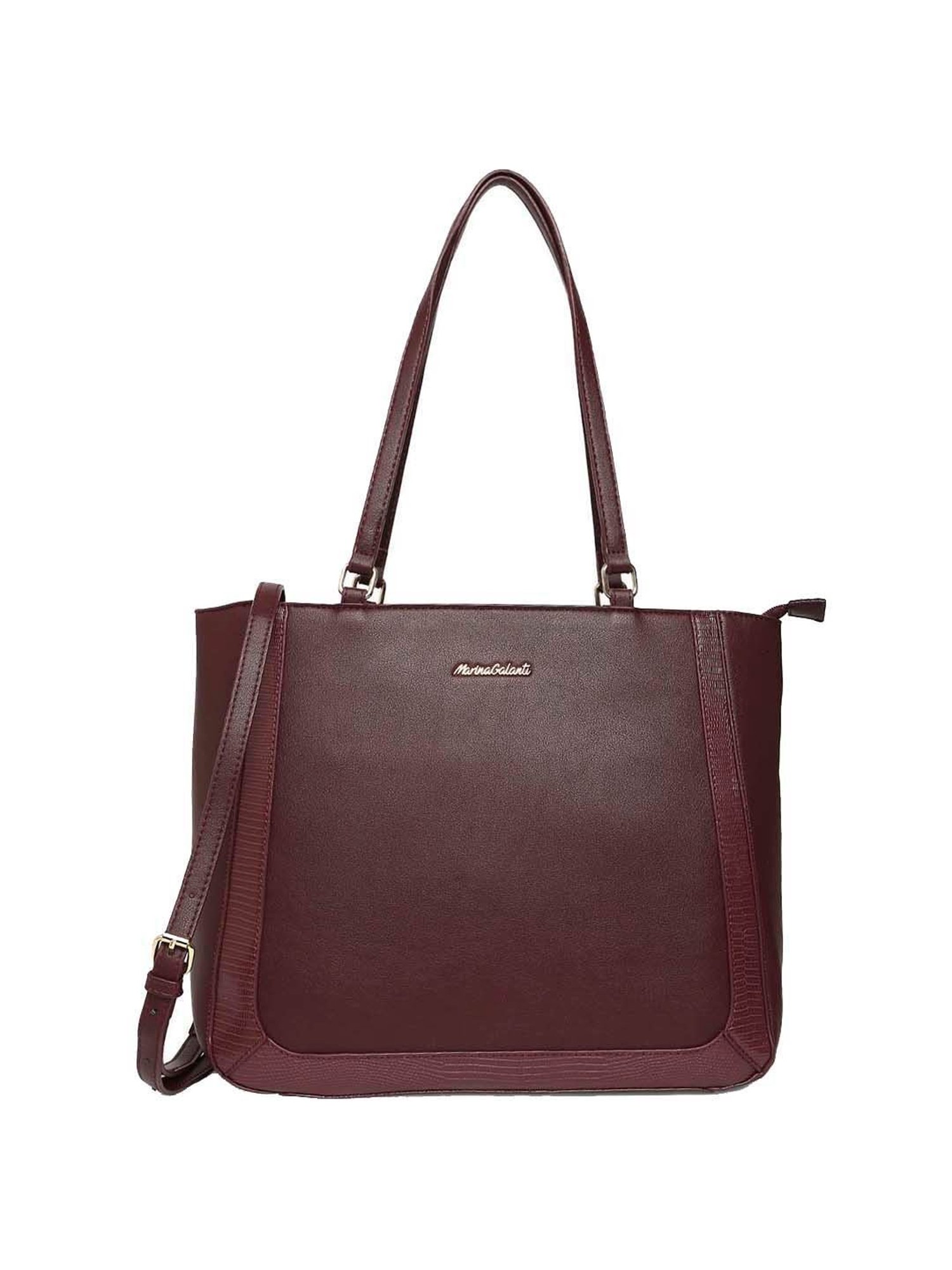 Marina Galanti Maroon Solid Medium Tote Handbag