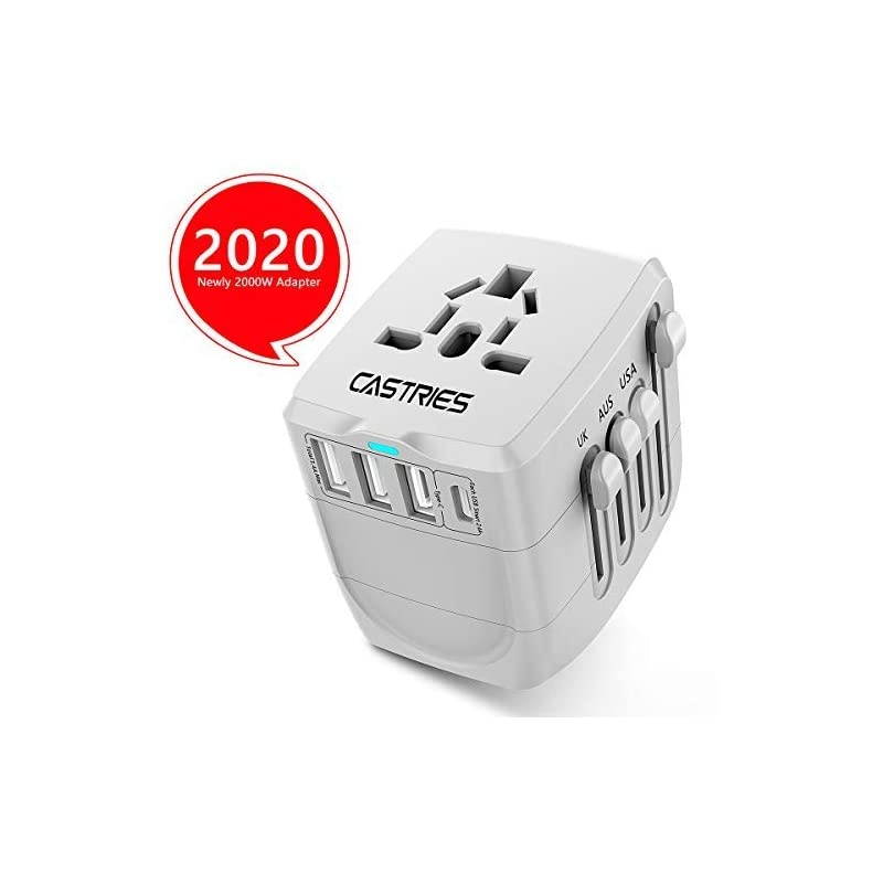 Universal Travel Adapter Allinone Travel Charger Worldwide Travel Socket International Power Adapter with 3USB +1 Type C Ports AC Plug Adapter Travel Accessories for Over 150 CountriesGrey