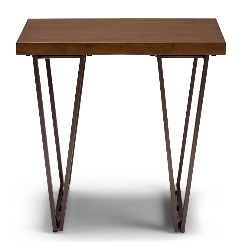 24" Travis Solid Wood End Table Natural Aged Brown - WyndenHall