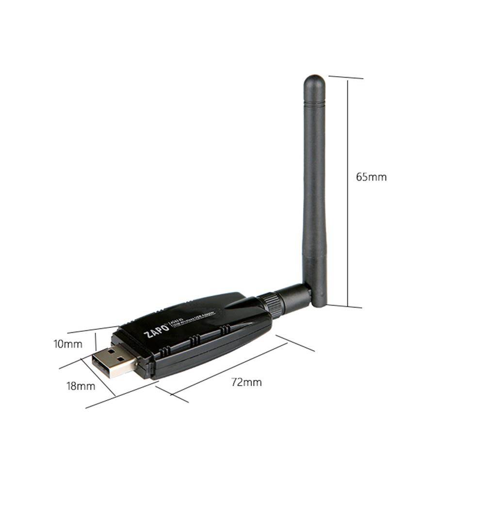 ZAPO W50 1200Mbps Wireless 2.4G 5.8G WiFi Adapter USB3.0 Wireless Network WiFi Adapter with Antenna for Laptop