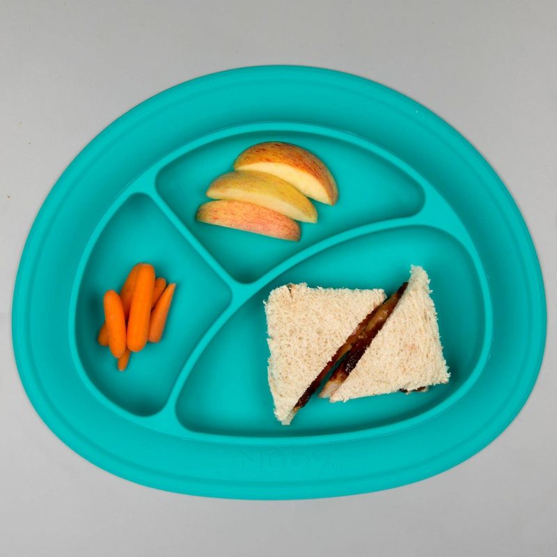 Nuby Oval Sectioned feeding mat   - Aqua