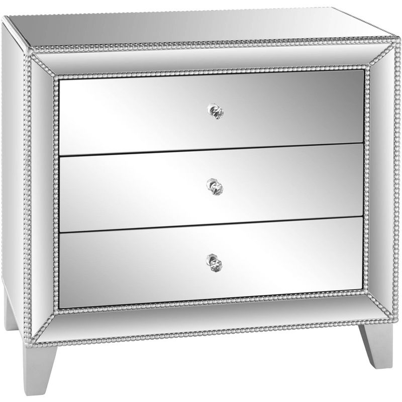 Studio 55D Liza 30" Wide Mirrored 3-Drawer Accent Table