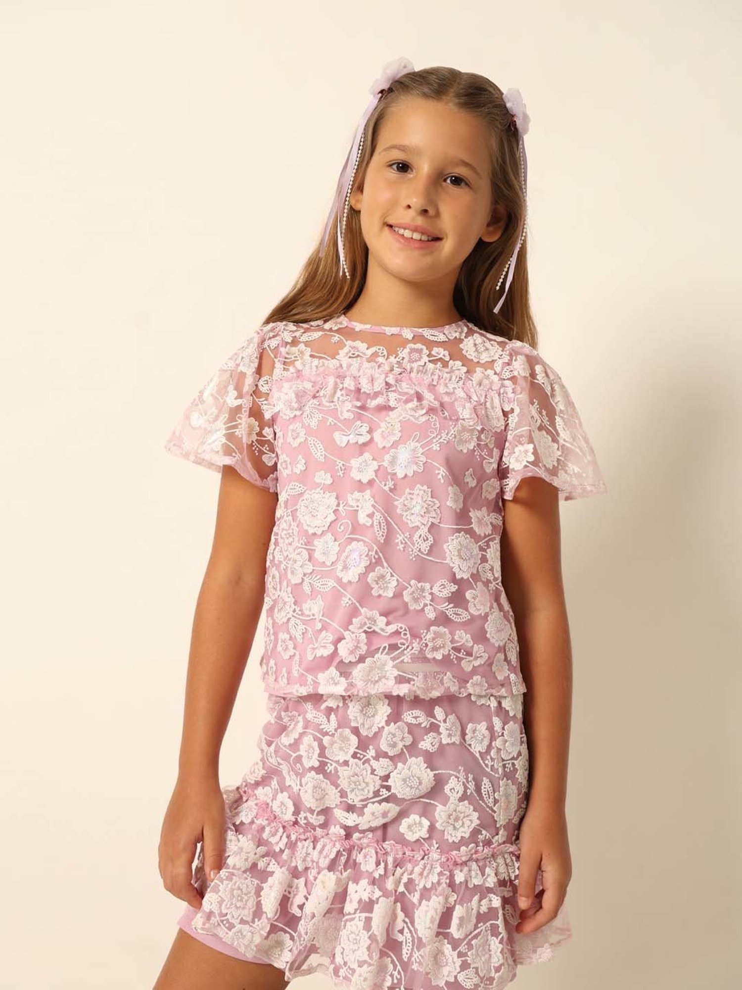 Cutecumber Kids Plum Lace Top
