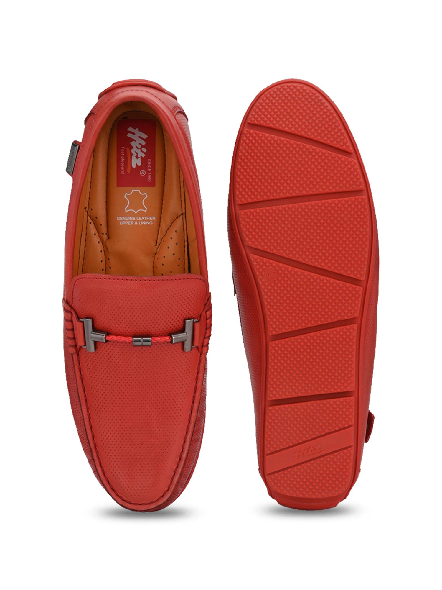 Hitz Men's Red Casual Loafers