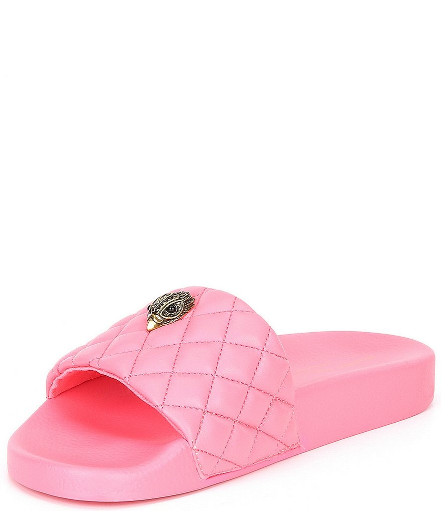 Kurt Geiger London Meena Eagle Head Ornament Quilted Pool Slides
