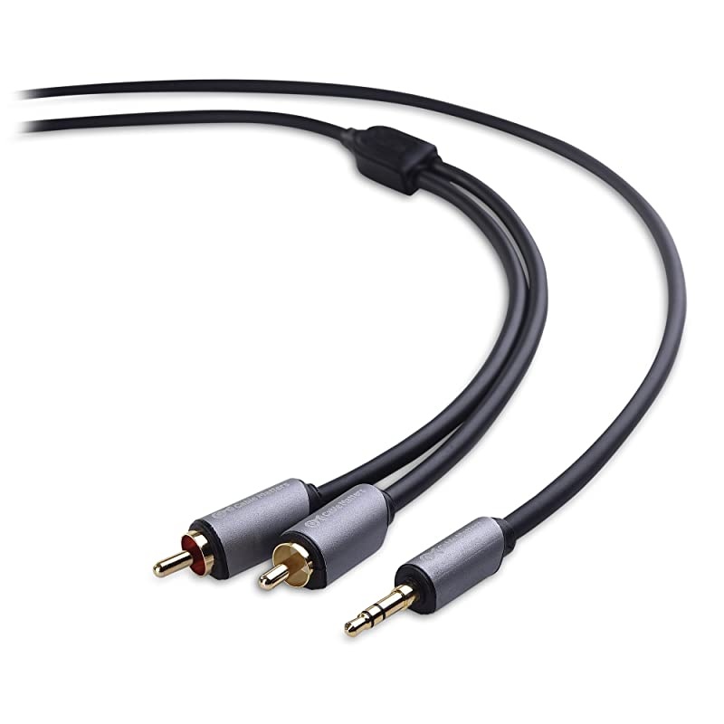3.5mm to RCA (RCA to 3.5mm Adapter Cable, Aux to RCA Cable) in Black 15 Feet