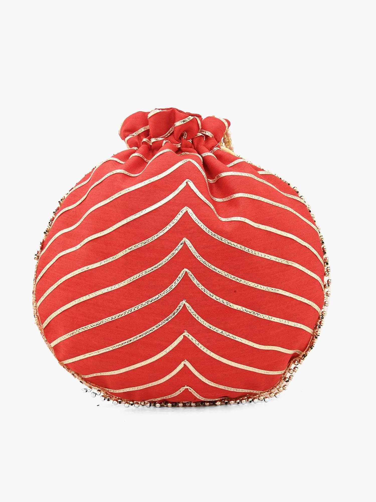 Gaurapakhi Red Striped Small Potli