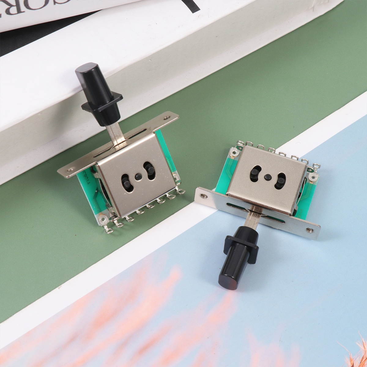 2PCS Guitar 3-Gear Pickup Switch Replacement Switch Button for Type Guitar (Silver)