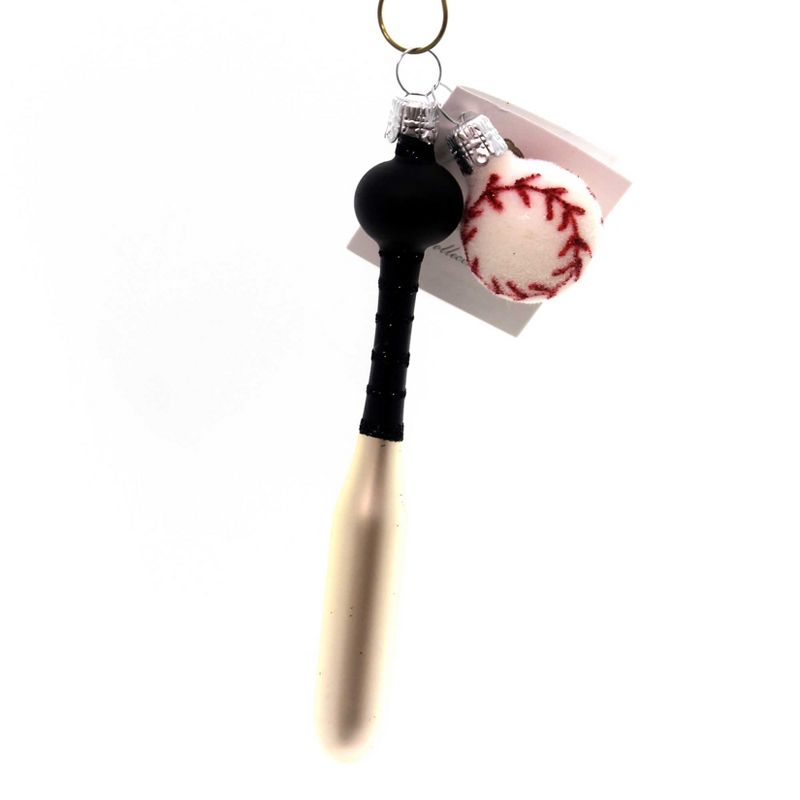 Golden Bell Collection Baseball & Bat Ornament Czech Sports  -  Tree Ornaments
