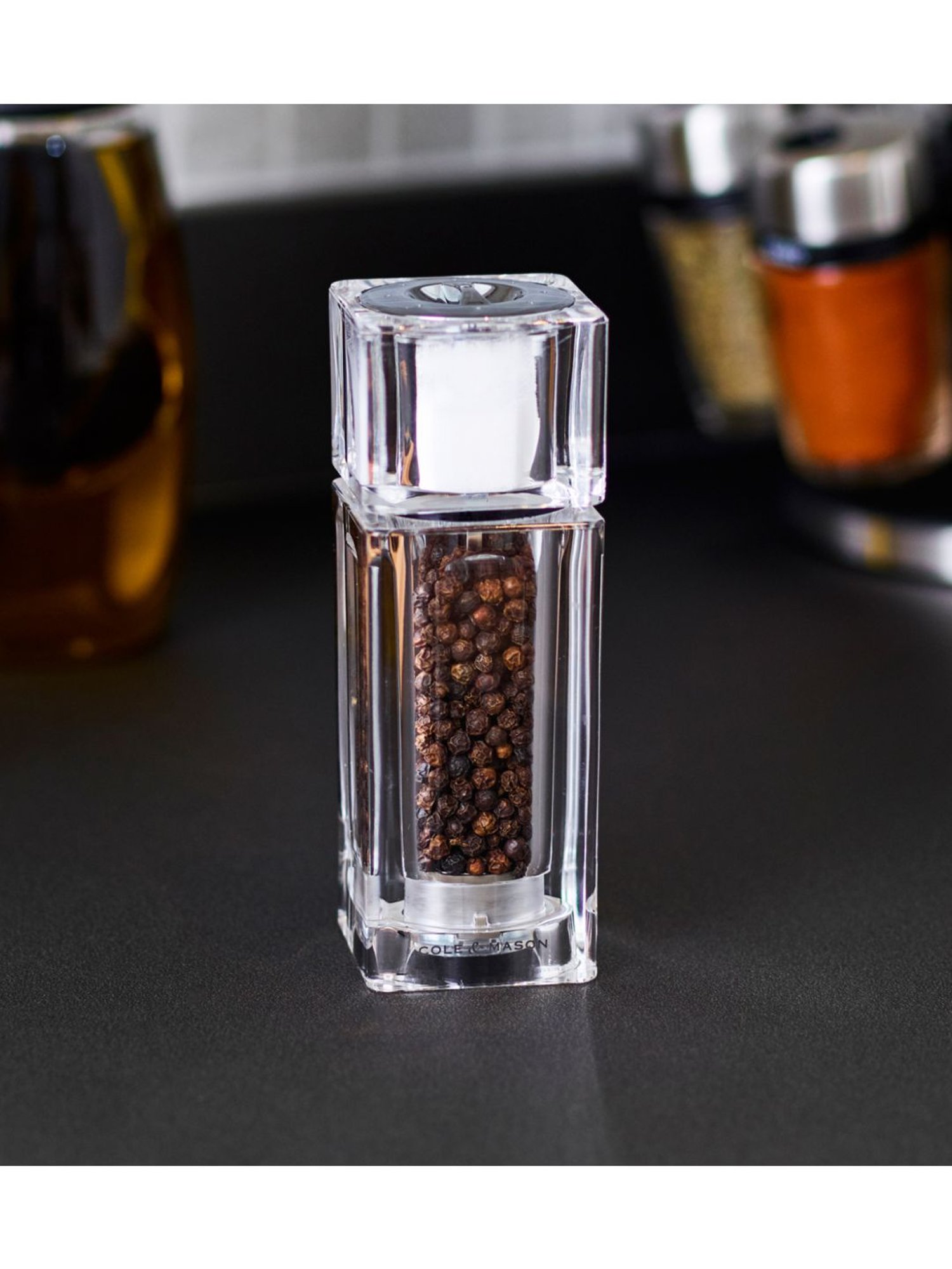 COLE & MASON Transparent Stainless Steel Salt & Pepper Mill