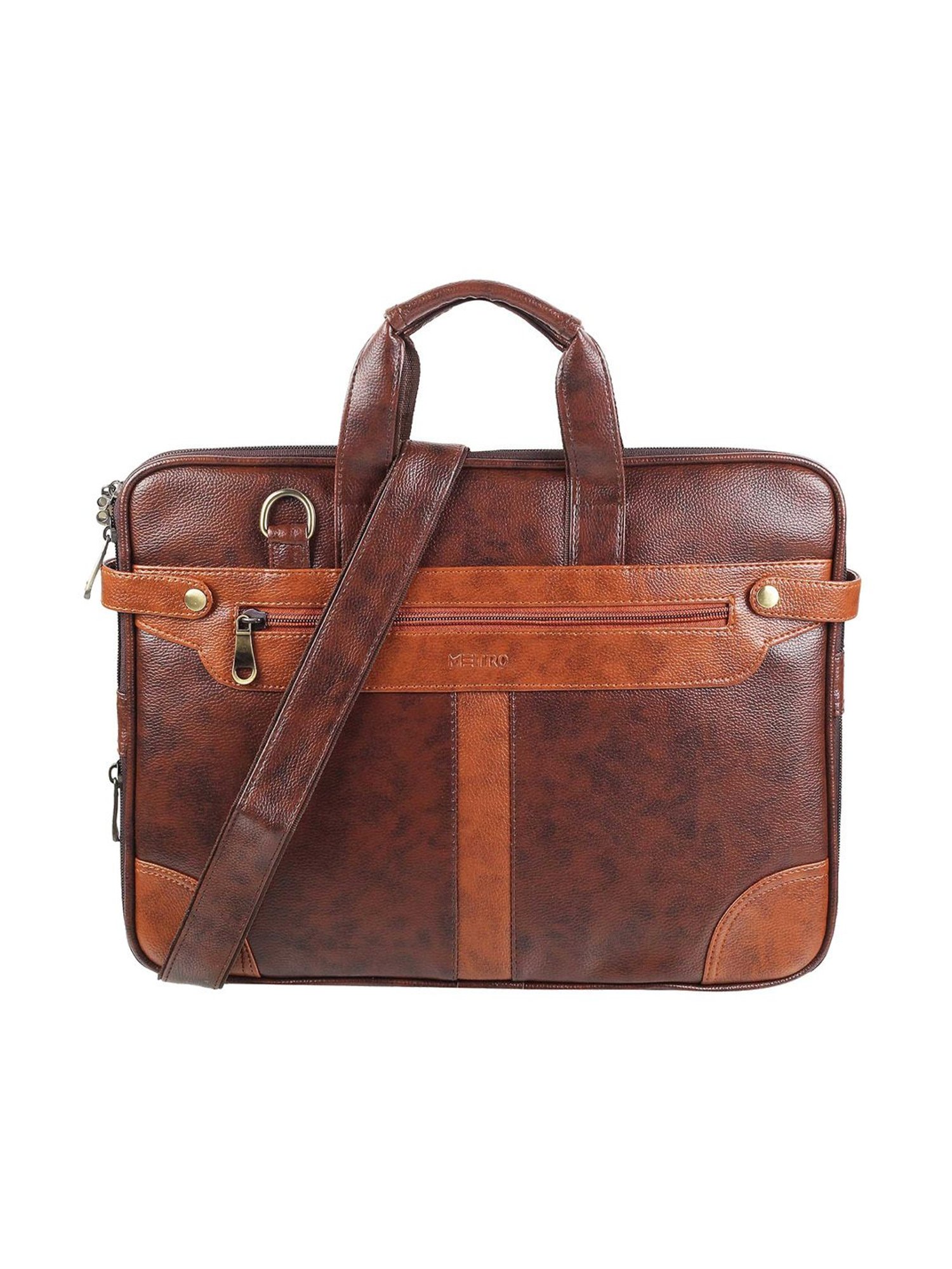 Metro Brown Medium Leather Laptop Bag