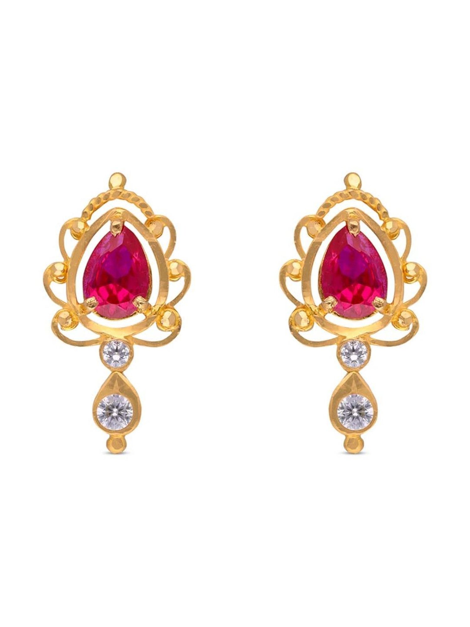 CKC Radiant Elegance: Gold Drops Set with Colorful Zircon