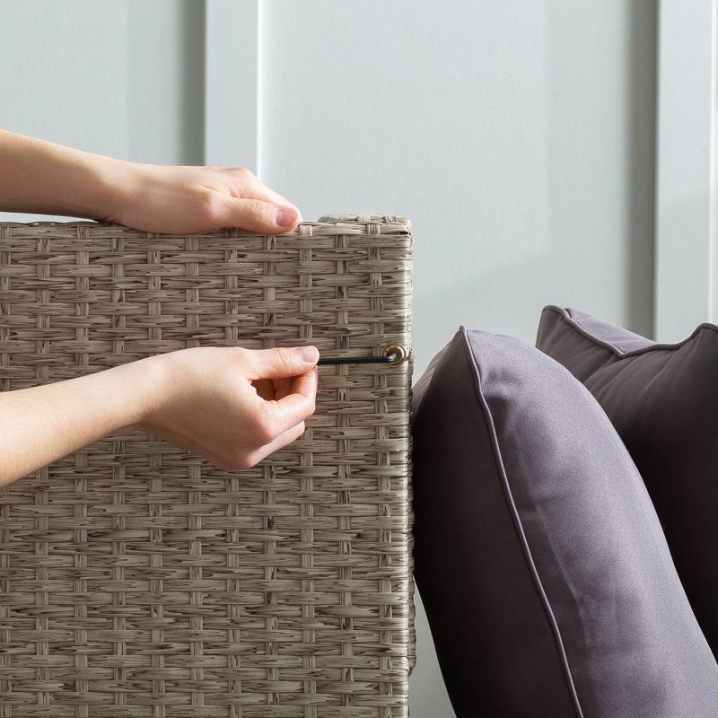 Chloe 3pc Rattan Outdoor Sectional Seating Set - Brookside Home