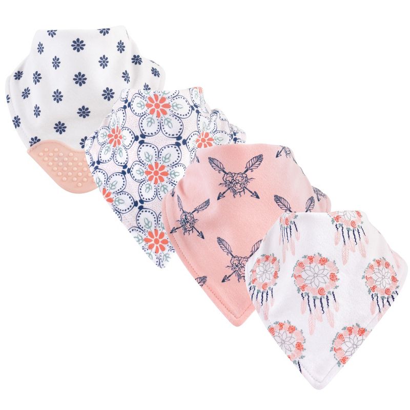 Yoga Sprout Baby Girl Cotton Bandana Bibs 4pk, Dream Catcher, One Size