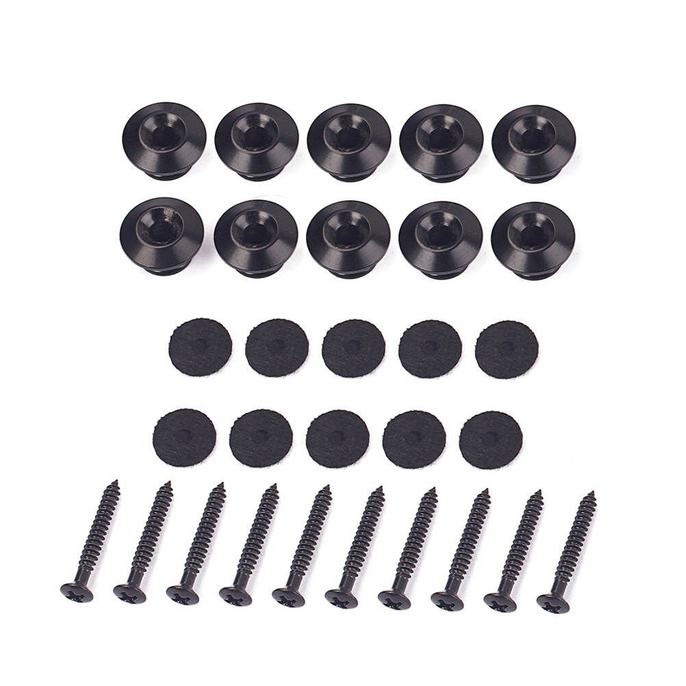 2 Pcs Black Guitar Strap Lock Metal Strap Lock Button For Guitar Bass Guitar Parts Accessories (Black)