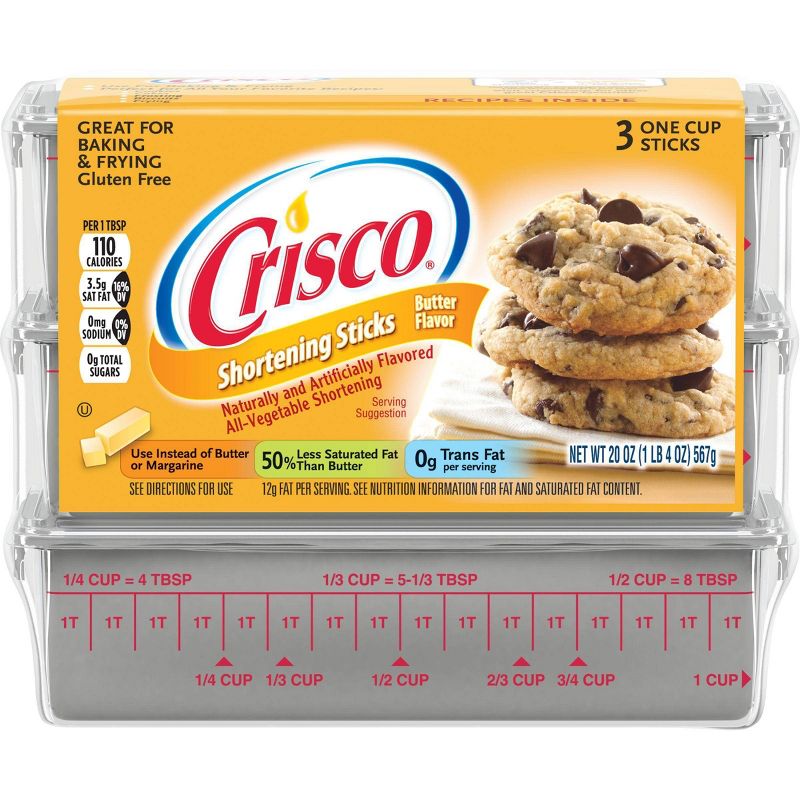 Crisco Butter Flavor All-Vegetable Shortening Baking Sticks - 20oz -3ct