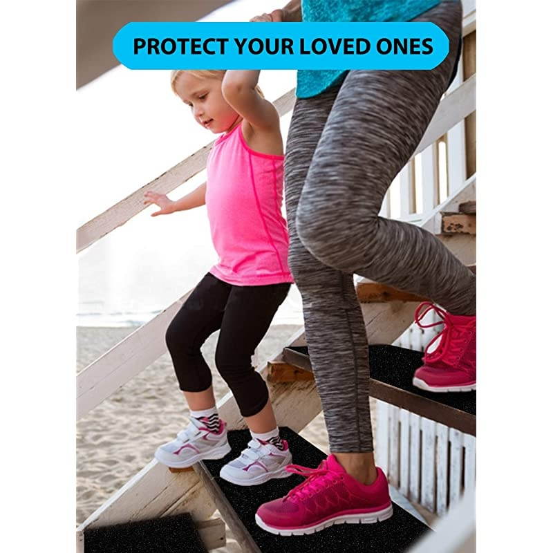 6 inx 30 in Stair Treads NonSlip Outdoor Tape 11 Pack Outdoor Stair Treads Black PreCut AntiSlip Tape with Easy Separating 3Layer Design