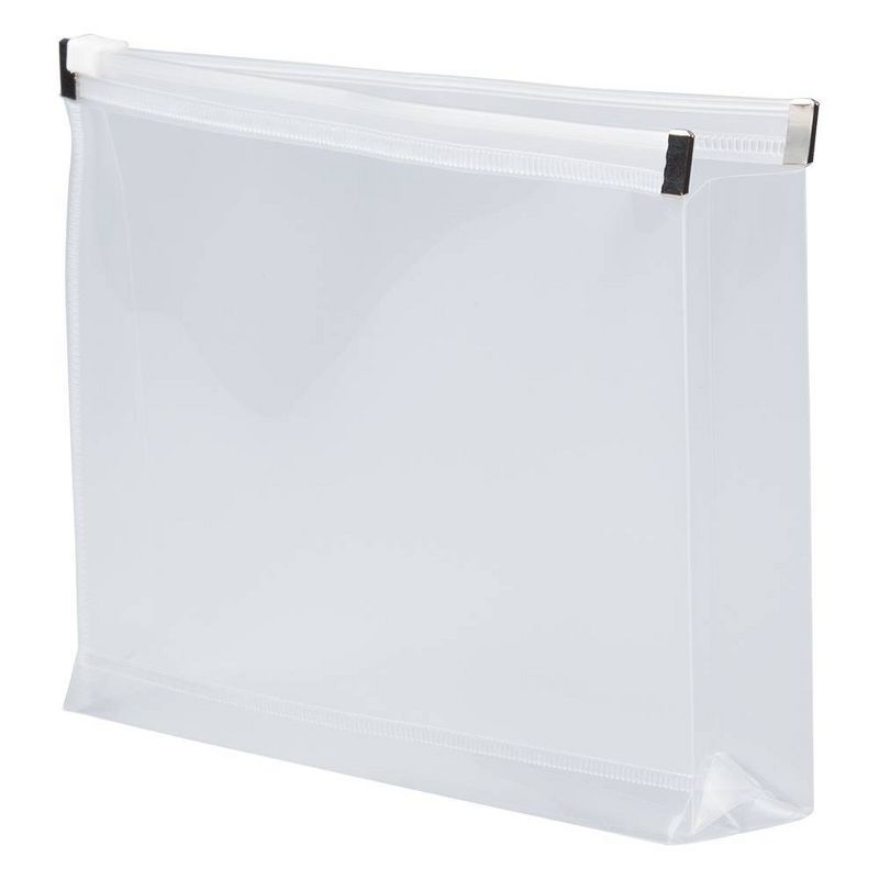 JAM Paper 5 1/4'' x 8'' 12pk Plastic Envelopes with Zip Closure, Booklet - Clear