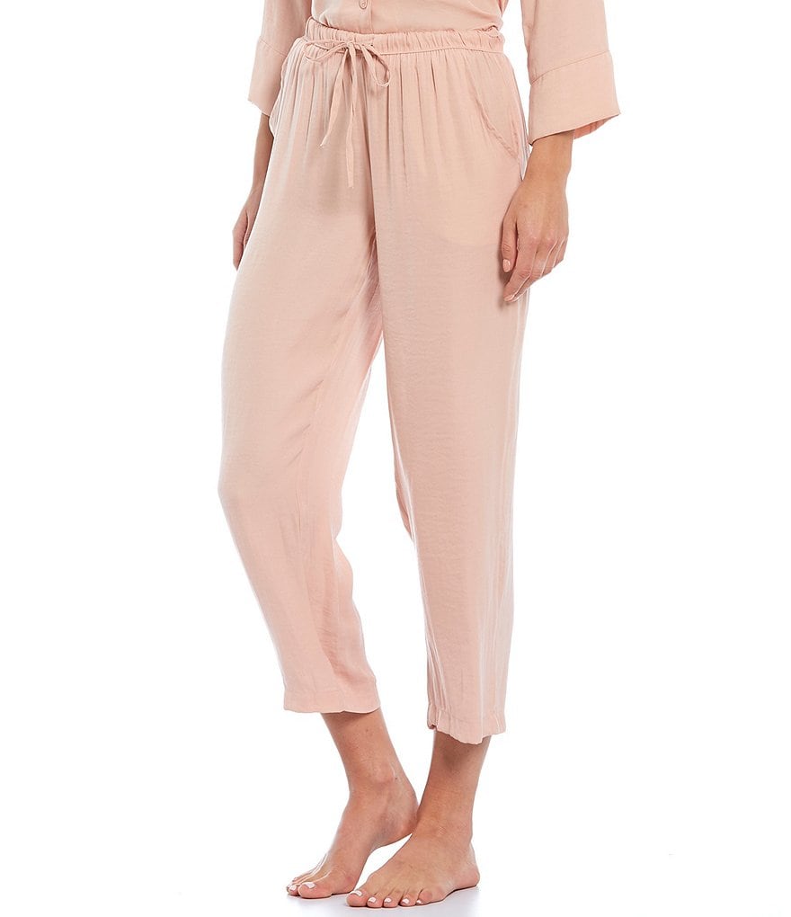 VAN WINKLE & CO. Solid Woven Coordinating Sleep Pants