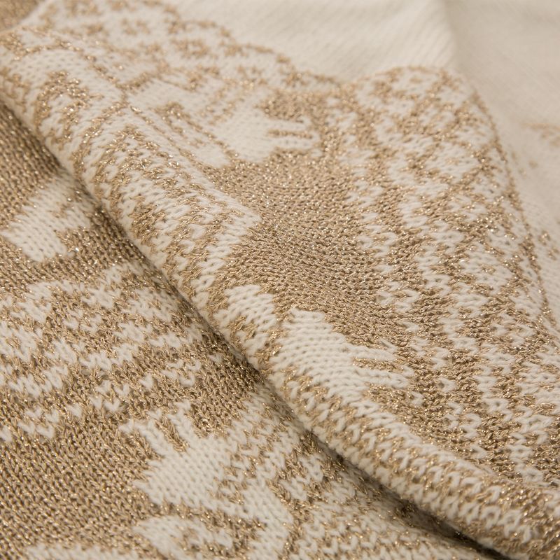 50" x 60" Knitted Acrylic Throw Blanket with Tassels Beige - Glitzhome