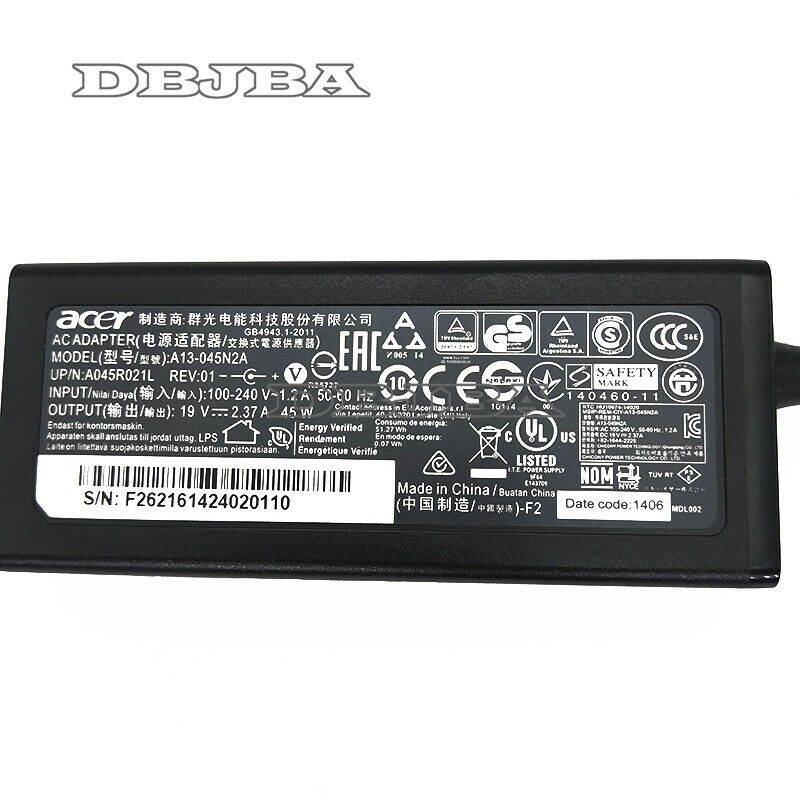 Original Laptop AC Adapter for Acer Aspire E5-573-516D E5-573-35AQ ES1-711-P3YR