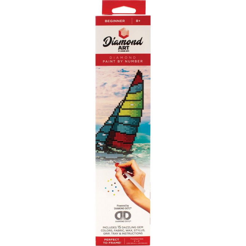 Leisure Arts Diamond Art Beginner Kit 8"X8"-Sailboat